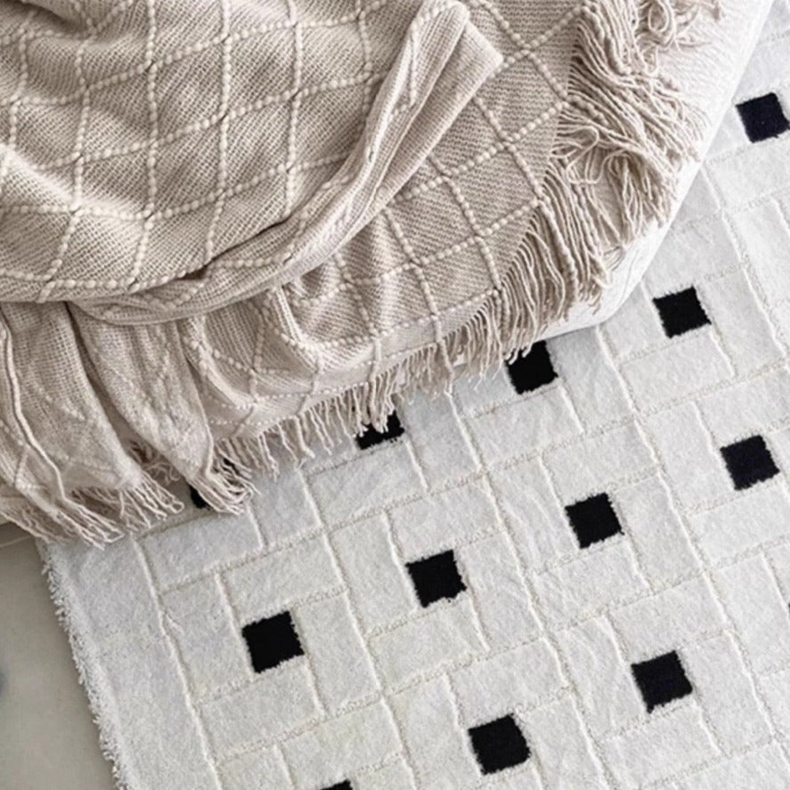 Black Square polypropylene rug - image 7