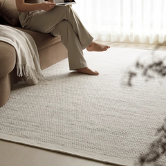 Handwoven Carpet Crafted Only from Natural Materials — A High-Quality Piece Made to Last（Rock）