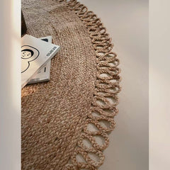 Natural Jute Rug – Summer-Friendly（Sunflower）